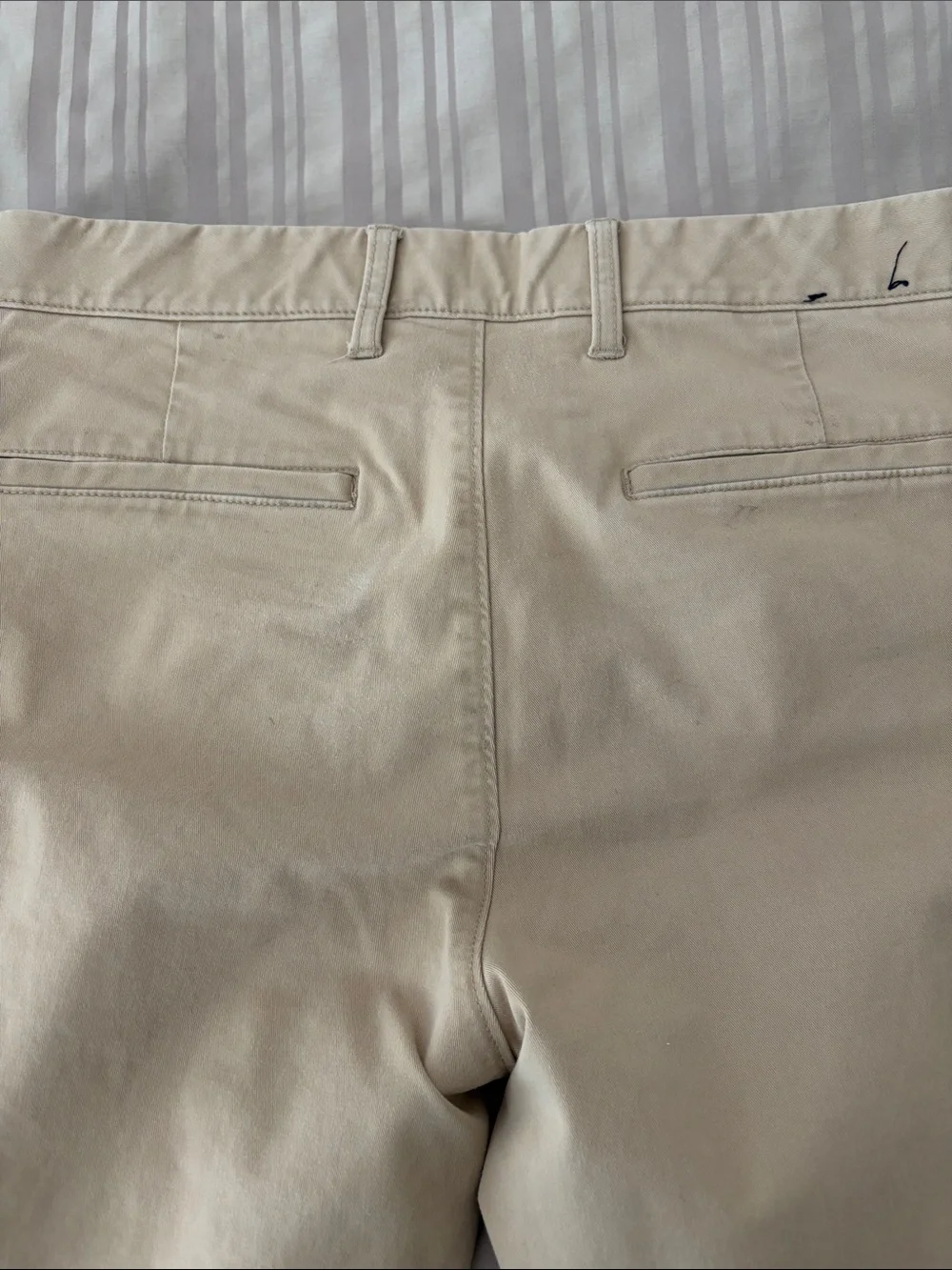 J. Crew FLEX Pants in Khaki and White Interior
